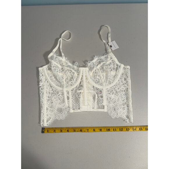 By Anthropologie Size L The Giselle Lace Bustier Intimates Feminine Romantic - Picture 8 of 8